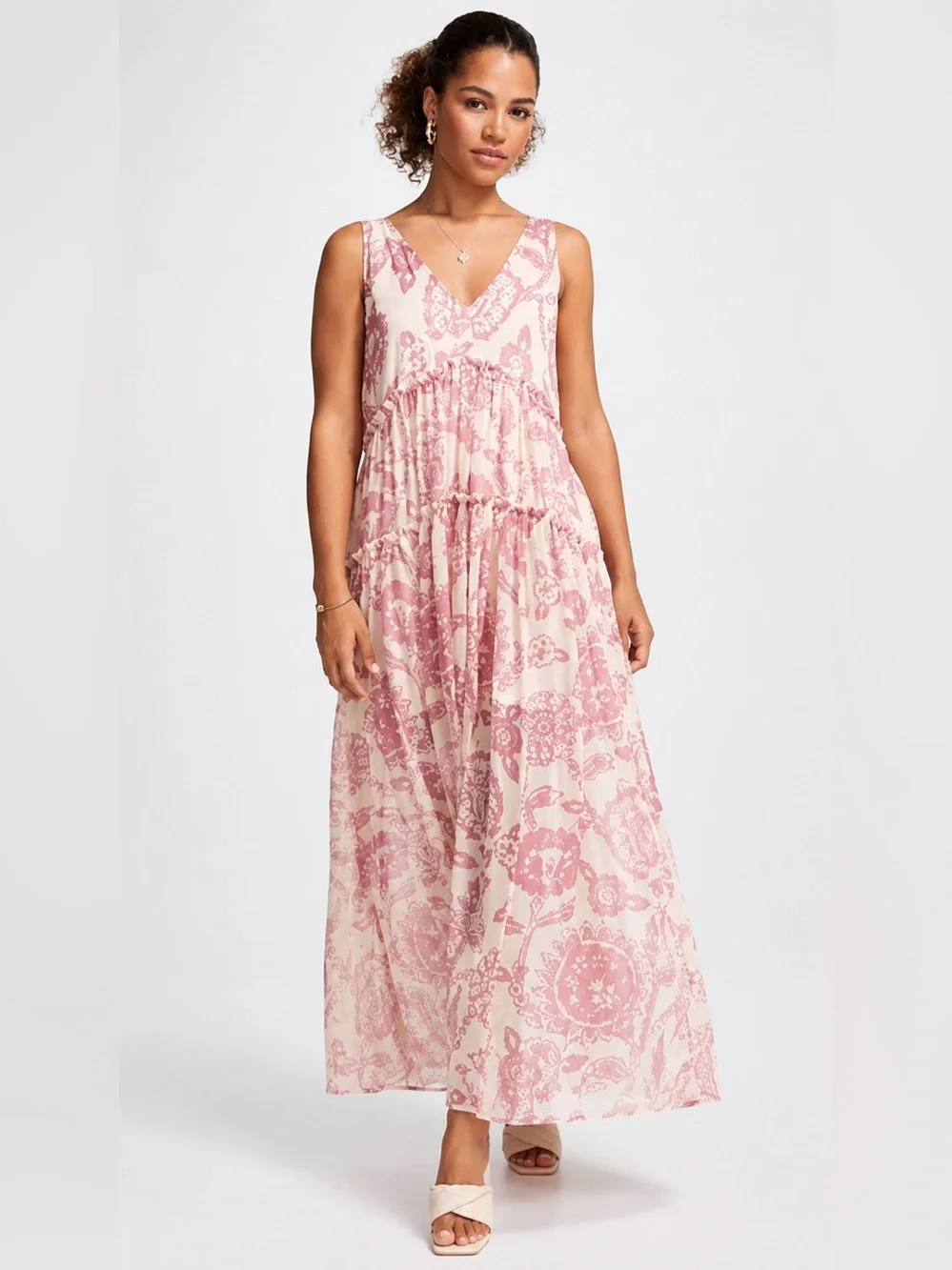 💗Free People Julianna Maxi Dress Size‎ Small Boho Tiered Floral Maxi Dress 💗
